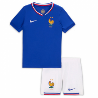 Kids France Home Kit Jersey+Shorts Euro 2024