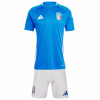 Kids Italy Home Kit(Jersey+Shorts) EURO 2024