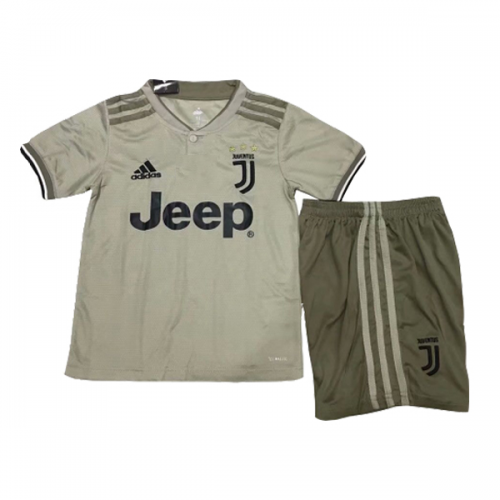 18 19 Juventus Away Light Gray Childrens Jersey Kitshirtshort